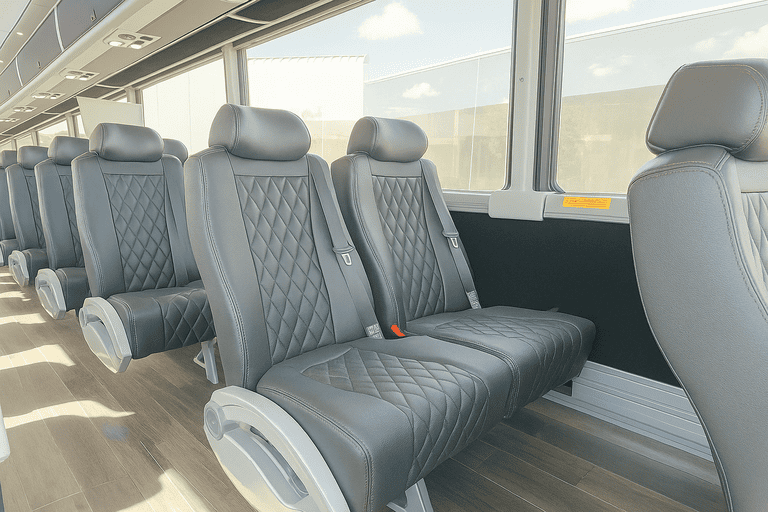 interior of Moore Coach Bus Service charter bus