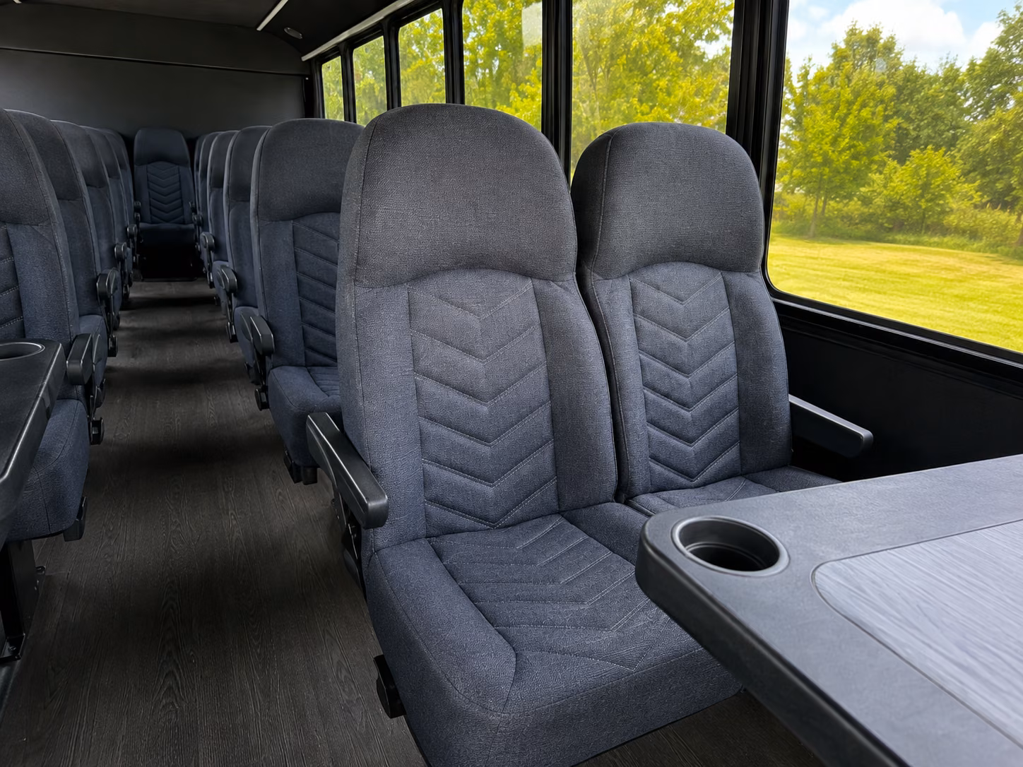 moore 20 passenger minibus interior