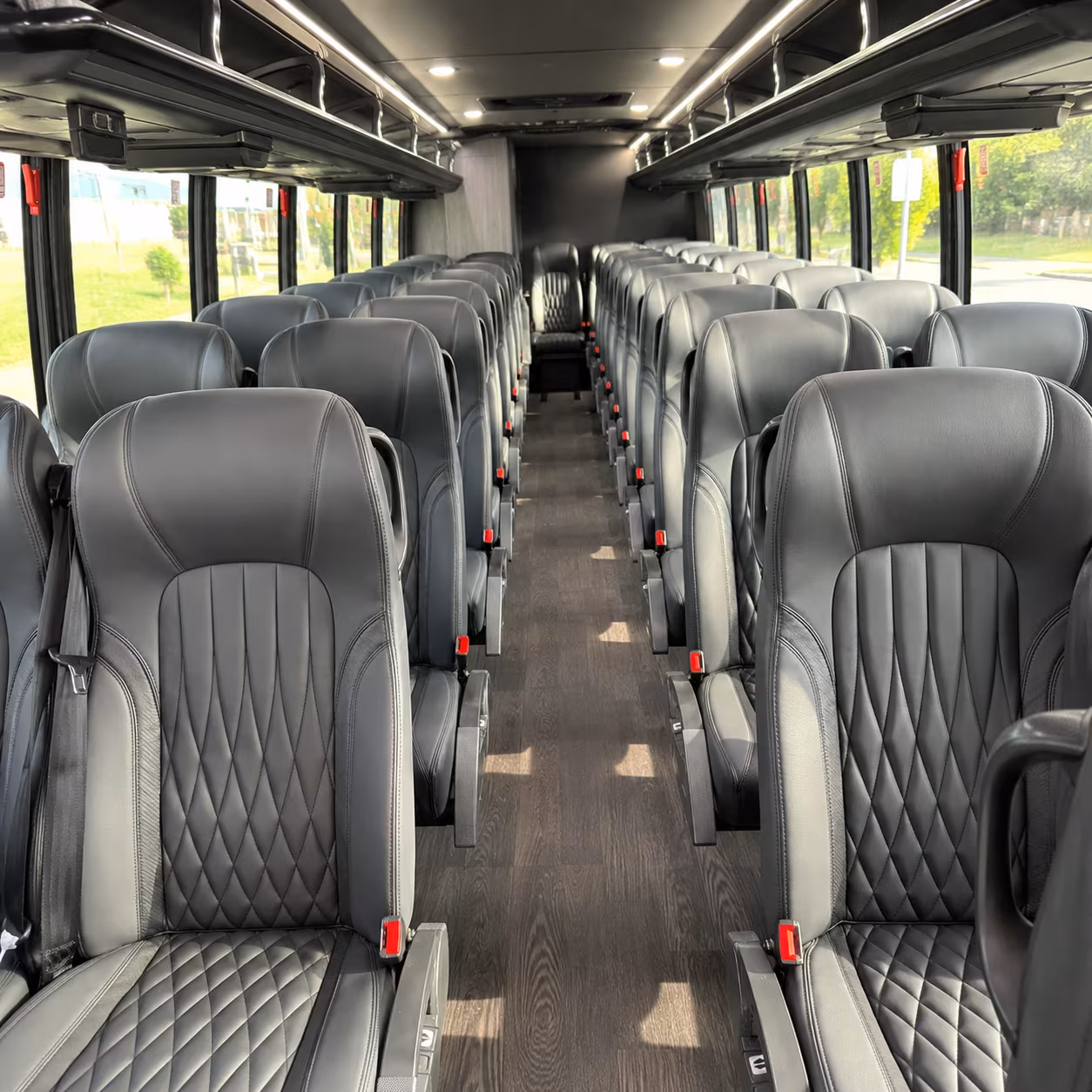 moore 25 passenger minibus interior