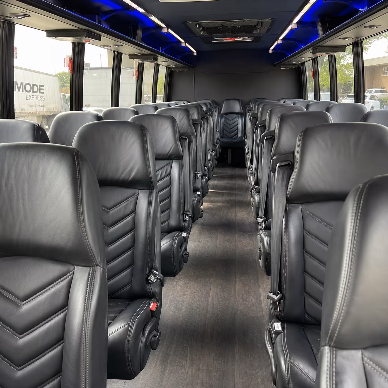 moore 30 passenger minibus inside