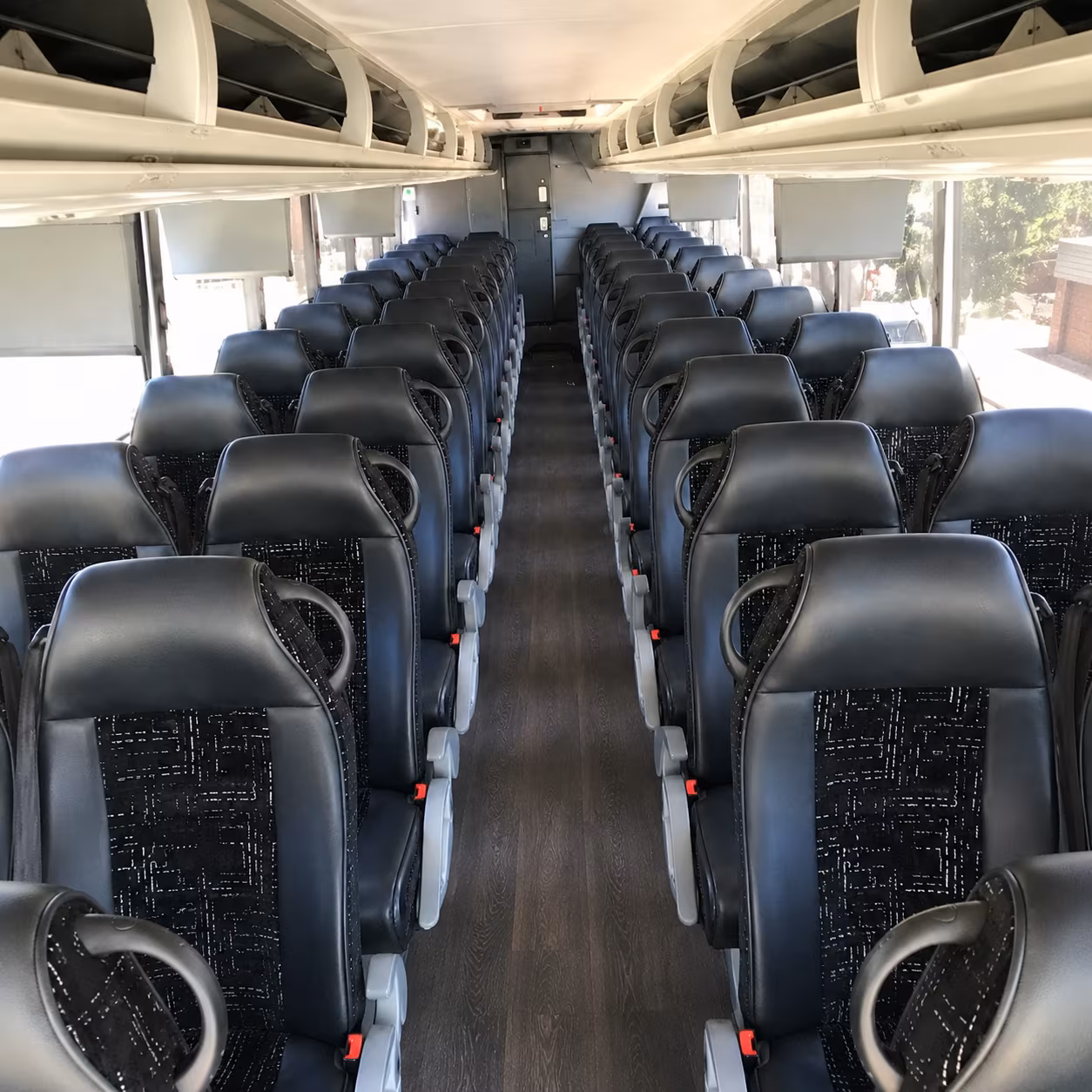 moore 56 passenger charter bus interior